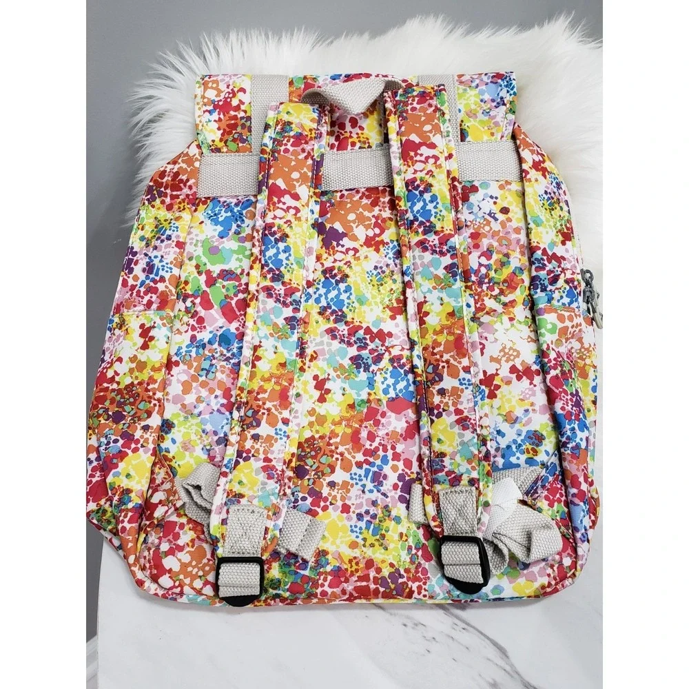 NEW Kipling Odell Backpack Nylon Laptop Bag BP4045 COLOR BURST colorful splatter